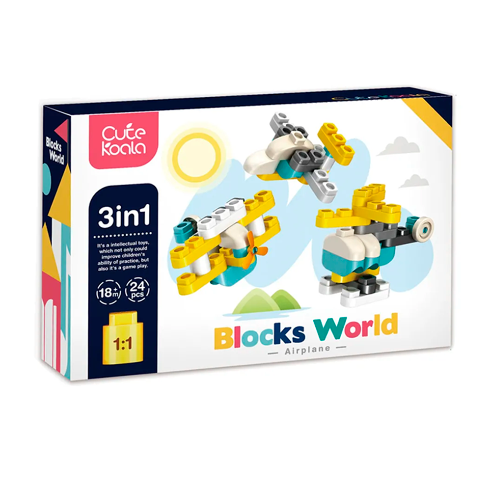 BLOCKS WORLD AVIONES 3 EN 1- CUTE KOALA - IRION Juguetería - BLOCKS WORLD AVIONES 3 EN 1- CUTE KOALA - IRION Juguetería -